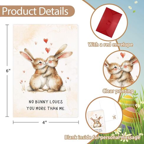 Easter Cards with Envelope Funny Easter Cards for Wife Easter Cards for Husband Romantic anniversary Card Funny Animal Pun Easter Card for Girlfriend Boyfriend Birthday Card for Daughter Son in Kuwait