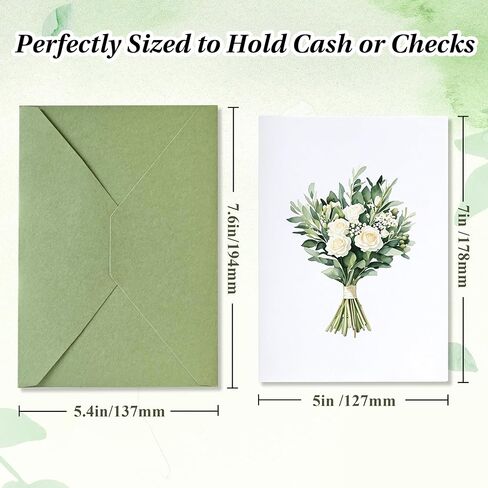 Wedding Card for Bride and Groom-Elegant Bridal Shower & Engagement Card, Congratulations Greeting Card for Bride to Be, Wedding Gifts for Couples (Bridal Bouquet) in Kuwait