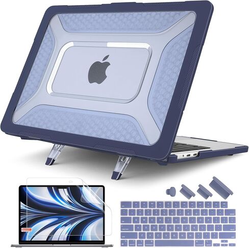 Batianda Upgraded Heavy Duty Case for MacBook Air 15 inch M5 2026 2025 M4 2024 2023 Release,Honeycomb Hybrid TPU + Matte PC Armor with Reinforced Kickstand,Stable Stand for Long Desk Work, Navy in Saudi Arabia