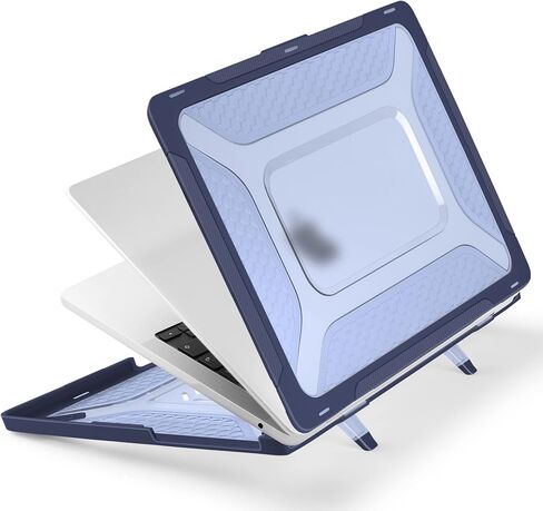 Batianda Upgraded Heavy Duty Case for MacBook Air 15 inch M5 2026 2025 M4 2024 2023 Release,Honeycomb Hybrid TPU + Matte PC Armor with Reinforced Kickstand,Stable Stand for Long Desk Work, Navy in Saudi Arabia
