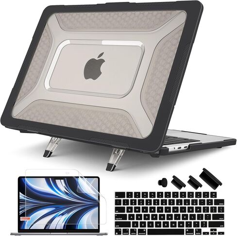Batianda Upgraded Heavy Duty Case for MacBook Air 15 inch M5 2026 2025 M4 2024 2023 Release,Honeycomb Hybrid TPU + Matte PC Armor with Reinforced Kickstand,Stable Stand for Long Desk Work, Navy in Saudi Arabia