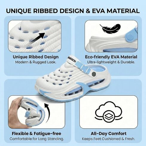 Garden Clogs Unisex Waterproof EVA Slip-On Shoes with Arch Support in Kuwait