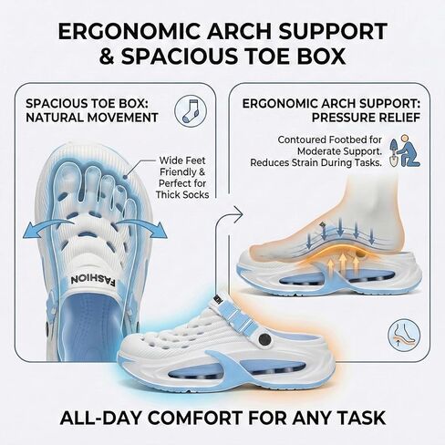 Garden Clogs Unisex Waterproof EVA Slip-On Shoes with Arch Support in Kuwait