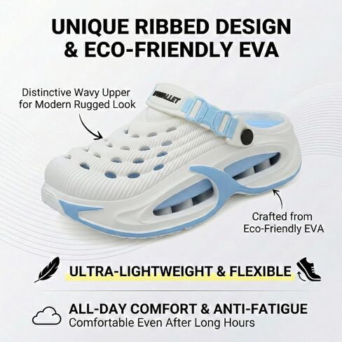 Garden Clogs Unisex Waterproof EVA Slip-On Shoes with Arch Support in Kuwait