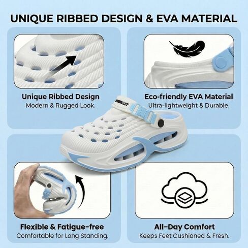 Garden Clogs Unisex Waterproof EVA Slip-On Shoes with Arch Support in Kuwait