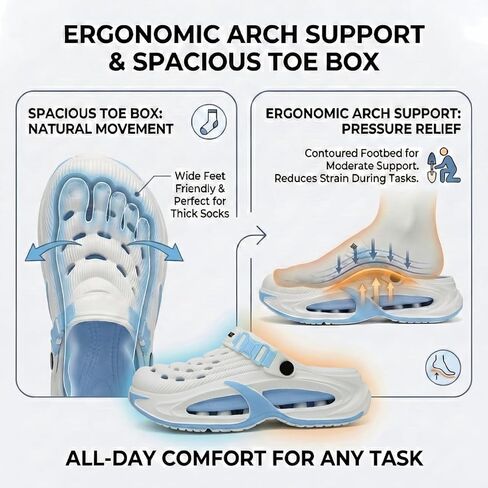 Garden Clogs Unisex Waterproof EVA Slip-On Shoes with Arch Support in Kuwait