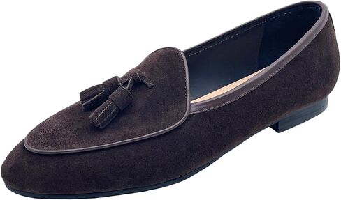 Justar Men's Belgian Loafers Suede Leather Shoes Comfort Slip-Ons for Business Casual Office in Saudi Arabia