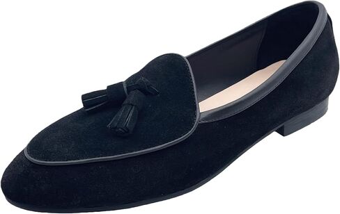 Justar Men's Belgian Loafers Suede Leather Shoes Comfort Slip-Ons for Business Casual Office in Saudi Arabia