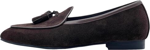 Justar Men's Belgian Loafers Suede Leather Shoes Comfort Slip-Ons for Business Casual Office in Saudi Arabia