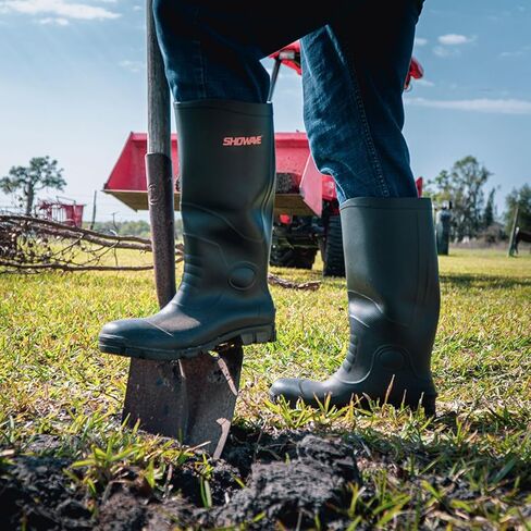 Showave Steel Toe Rubber Work Boots for Men Waterproof Durable Concrete Boots for Hunting Manufacturing Construction in Saudi Arabia