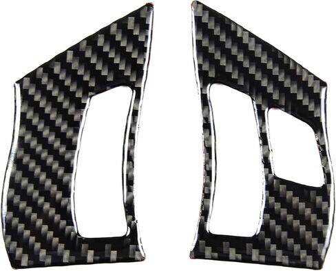 PIUGILH Car Dashboard Driver Interior S-Wheel Cover Compatible with Corvette C6 Z06 ZR1 2005-2013 Accessories, Carbon Fiber Sport Style Driver Interior Button Frame Cover(Black) in Saudi Arabia