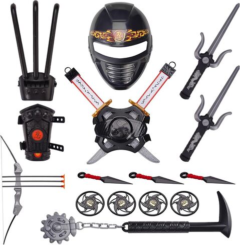 مجموعة أسلحة لعبة محارب النينجا التأثيرية للأطفال، لعبة تظاهر النينجا، ملحقات أزياء المعارك للأطفال الأولاد in Kuwait