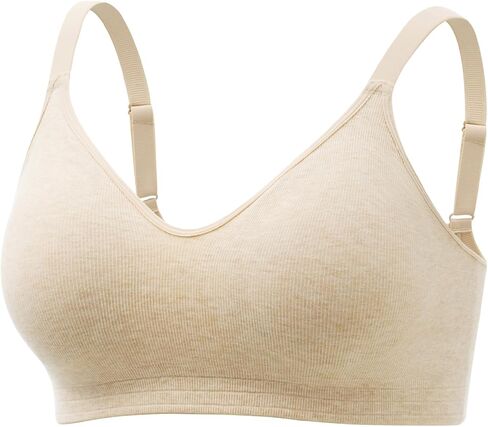 Momcozy Seamless U.S. Cotton Wireless Bras for Women, Comfortable Full Coverage Bra with Fixed Pads for Everyday Wear in Saudi Arabia