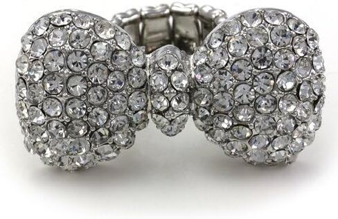 Cute Lovely Big Clear Ribbon Bow Tie Bowknot Cocktail Ring Adjustable Stretch Band Jewelry in Saudi Arabia