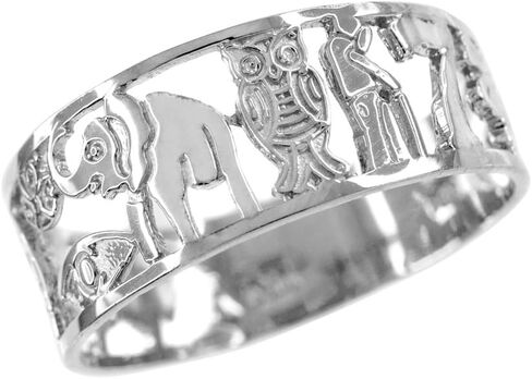 خاتم مفتوح من الفضة الإسترليني عيار 925 برمز الحظ الجيد - اختر المقاس in Kuwait