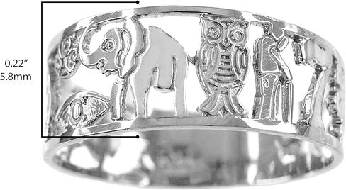 خاتم مفتوح من الفضة الإسترليني عيار 925 برمز الحظ الجيد - اختر المقاس in Kuwait