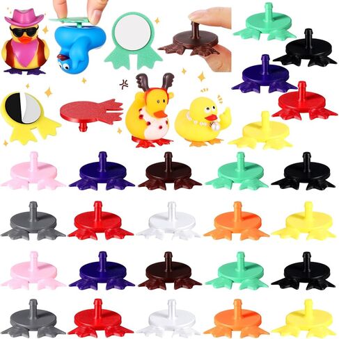 Wesiti 25 Pcs Duck Feet Plug Rubber Duck Mount 3D Printing Self-Adhesive Holder for Fixed Display Car Dashboard Bath Accessories, Rubber Duckies Not Included in Saudi Arabia