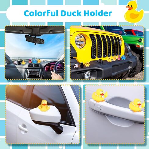 Wesiti 25 Pcs Duck Feet Plug Rubber Duck Mount 3D Printing Self-Adhesive Holder for Fixed Display Car Dashboard Bath Accessories, Rubber Duckies Not Included in Saudi Arabia