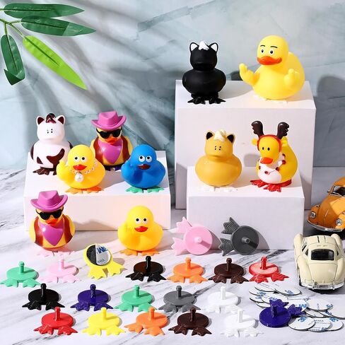 Wesiti 25 Pcs Duck Feet Plug Rubber Duck Mount 3D Printing Self-Adhesive Holder for Fixed Display Car Dashboard Bath Accessories, Rubber Duckies Not Included in Saudi Arabia