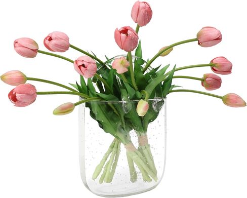 Artificial Latex Tulips Flowers, 15 Pcs Real Touch for Home, Garden, Wedding, Party & Festival Decorations, DIY Flower Arrangements, Rose Red in Saudi Arabia