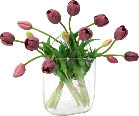 Artificial Latex Tulips Flowers, 15 Pcs Real Touch for Home, Garden, Wedding, Party & Festival Decorations, DIY Flower Arrangements, Rose Red in Saudi Arabia