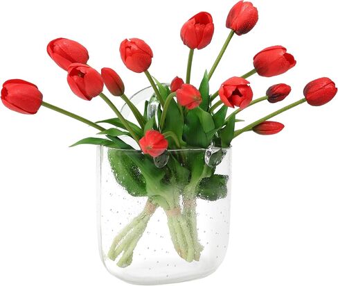 Artificial Latex Tulips Flowers, 15 Pcs Real Touch for Home, Garden, Wedding, Party & Festival Decorations, DIY Flower Arrangements, Rose Red in Saudi Arabia