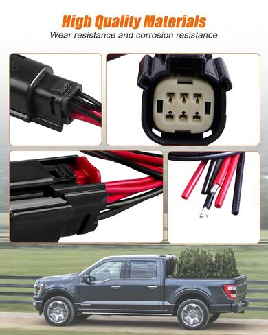 6-Pin Rear Tail Light Lamp Connector Wire Fit for Ford F-150 2016-2020, Pigtail Plug Wiring Harness Replace 33472-0606 in Saudi Arabia