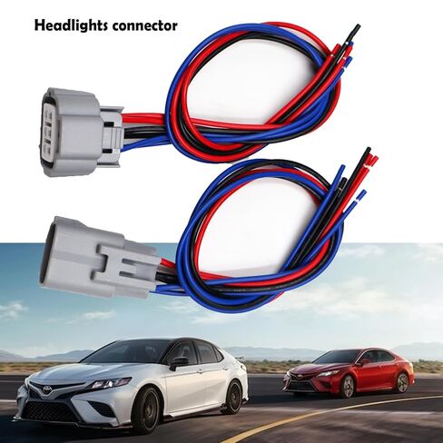 Male and Femail 6 Pin Headlights Connector Compatible with Toyota Camry 2018-2019 81150-06C40, 81110-06C40 Pigtail Plug Harness Wire in Saudi Arabia