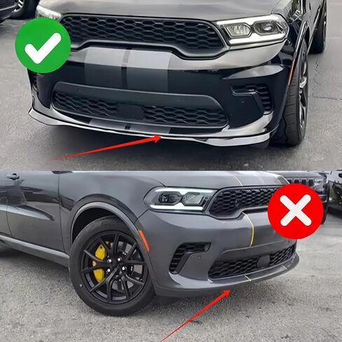 4PCS Front Lip for 2021-2025 Dodge Durango Hellcat Only, ABS Front Bumper Lip Spoiler Kit (Carbon Fiber Print) in Kuwait