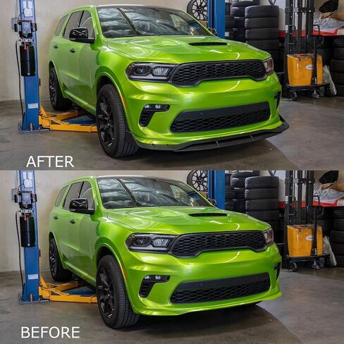 4PCS Front Lip for 2021-2025 Dodge Durango Hellcat Only, ABS Front Bumper Lip Spoiler Kit (Carbon Fiber Print) in Kuwait