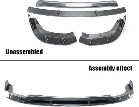 4PCS Front Lip for 2021-2025 Dodge Durango Hellcat Only, ABS Front Bumper Lip Spoiler Kit (Carbon Fiber Print) in Kuwait