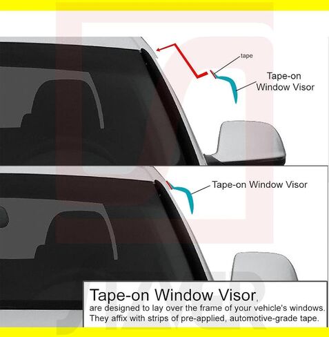 Smoked Out-Channel Window Vent Guard Rain Visors for 2015-2024 Ford F-150 Regular Cab Only in Saudi Arabia
