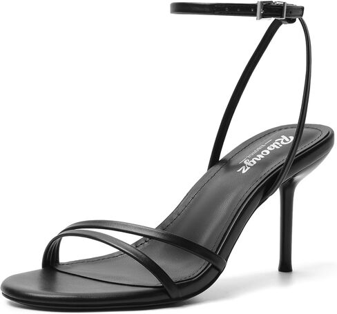 RIBONGZ High Heels for Women Kitten Heeled Sandals with Ankle Strap Round Open Toe Strappy Stiletto Heels Comfort Summer Wedding Party Evening Prom Daily Dressy Shoes in Saudi Arabia