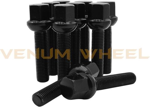 Venum wheel accessories 10 Pc 60 mm Ball Seat Lug Bolts M14x1.5 Extended Shank Length Radius Works with Volkswagen Audi Mercedes Benz Porsche Vehicle W/Factory Wheels in Kuwait