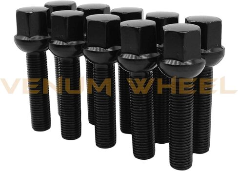 Venum wheel accessories 10 Pc 60 mm Ball Seat Lug Bolts M14x1.5 Extended Shank Length Radius Works with Volkswagen Audi Mercedes Benz Porsche Vehicle W/Factory Wheels in Kuwait