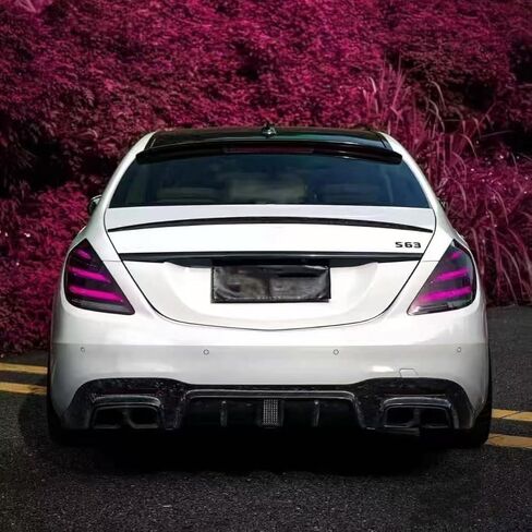 STSEV01 Rear Spoiler Wing Compatible with Mercedes W222 S-Class 2014-2020 S450/ S550/ S560/ S600/ S63/ S65 (Sedan Model Only), Glossy Black Sporty Style DeckLid Lip Exterior Accessories in Saudi Arabia