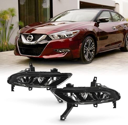 AKKON - Fits 2016 2017 2018 Maxima [Halogen Type] Fog Lights Driving Lamp Pair w/Wiring Harness Switch Accessories in Kuwait