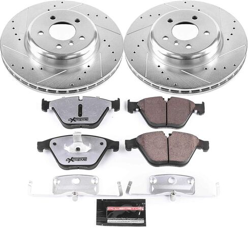 وسادات فرامل أمامية Z26 من ألياف الكربون من Power Stop K6020-26 مع مجموعة دوارات فرامل محفورة ومشقوقة وسلك مستشعر أمامي واحد in Saudi Arabia