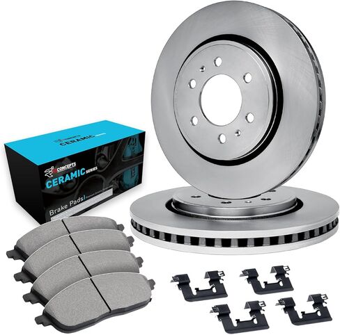 R1 Concepts Rear Brake Kit For 2011-2013 INFINITI QX56, 2014-2024 INFINITI QX80, 2017-2024 Nissan Armada| Blank Brake Rotors| Ceramic Brake Pads and Rotors Kit| Hardware included in Saudi Arabia