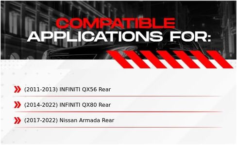 R1 Concepts Rear Brake Kit For 2011-2013 INFINITI QX56, 2014-2024 INFINITI QX80, 2017-2024 Nissan Armada| Blank Brake Rotors| Ceramic Brake Pads and Rotors Kit| Hardware included in Saudi Arabia