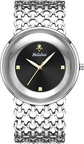 Gosasa Women's Luxury Quartz Watch with Stainless Steel Mesh Link Bracelet, Elegant Round Dial with Crystal Accents, Waterproof Ladies Dress Wristwatch,Fashion Gift for Women in Kuwait