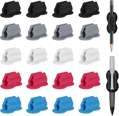 20 Pack Pencil Holders, Adhesive Desk Pencil Holder For Classroom Clipboard Wall, Silicone Pen And Marker Holders For School Student Kids Teacher Office Desk Accessories (Black) (Black) in Kuwait