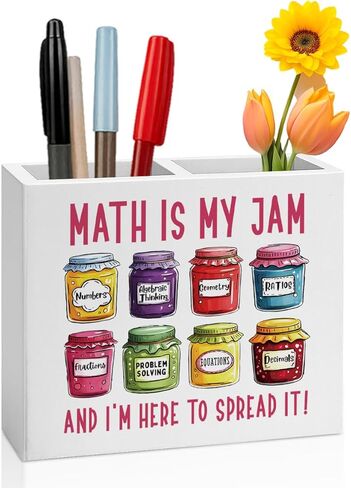 حامل قلم رصاص لمدرس الرياضيات، هدايا تقدير المعلم لمكتب الرياضيات، هدايا لمحبي الرياضيات، مزهرية منظم خشبي لمكتب المنزل وطاولة المكتب in Kuwait