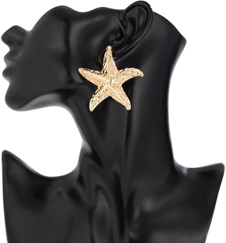 Starfish Choker Necklace and Earring Set for Women, Unique Jewelry Design, Gold/Sliver Starfish Necklace & Earrings for Beach and Party Looks in Saudi Arabia