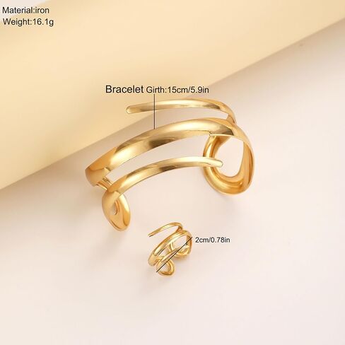 Gold Bangles Ring for Women Bangle Bracelets Chunky Bangles Bracelets Non Tarnish Gold/Silver Bracelet for Women Trendy Jewelry Gift trendy fashion in Saudi Arabia