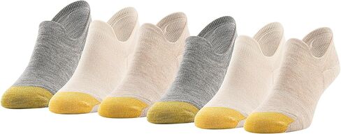 GOLDTOE Women's Fit Tec Ultra Low Tab Liner Socks, 6-Pairs, Oatmeal Heather Assorted, Shoe Size: 6-9 in Saudi Arabia