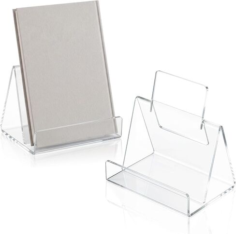 Marspark 2 Pack حامل كتب عرض أكريليك شفاف، حامل كتيب أكريليك للأعمال الفنية حامل حامل الصور الهزلية حامل الحامل والنشرات والنشرات والكتيبات والقائمة والنشرات والأقراص المضغوطة in Saudi Arabia