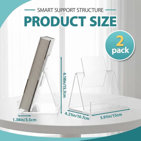 Marspark 2 Pack حامل كتب عرض أكريليك شفاف، حامل كتيب أكريليك للأعمال الفنية حامل حامل الصور الهزلية حامل الحامل والنشرات والنشرات والكتيبات والقائمة والنشرات والأقراص المضغوطة in Saudi Arabia