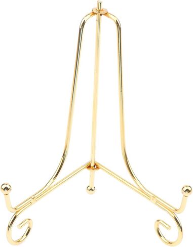 Gold Iron Display Stand Craft Bracket Book Holder Photo Pedestal Bowl Dish Frame Picture Plate Rack Easel Storage Decoration（6in） in Saudi Arabia