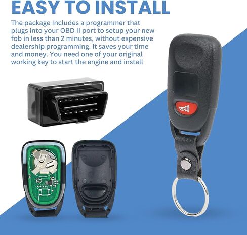 Keyless Entry Remote Kit 4 Button Compatible with Hyundai Elantra 2007-2016. Sonata 2006-2014 (FCCID:OSLOKA-360T) in Kuwait